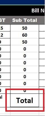 MS Excel Bill Receipt Project-7