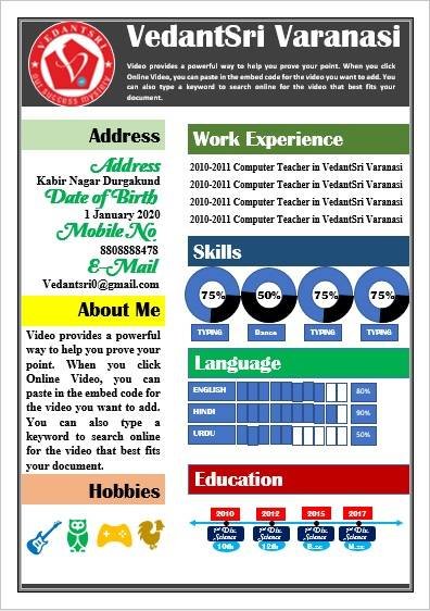 Ms Word Design Resume 2020 by VedantSri varanasi