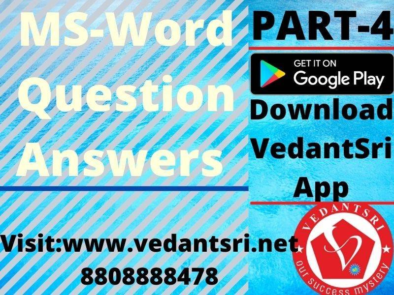 MS-Word Question Answers (Part-VI)