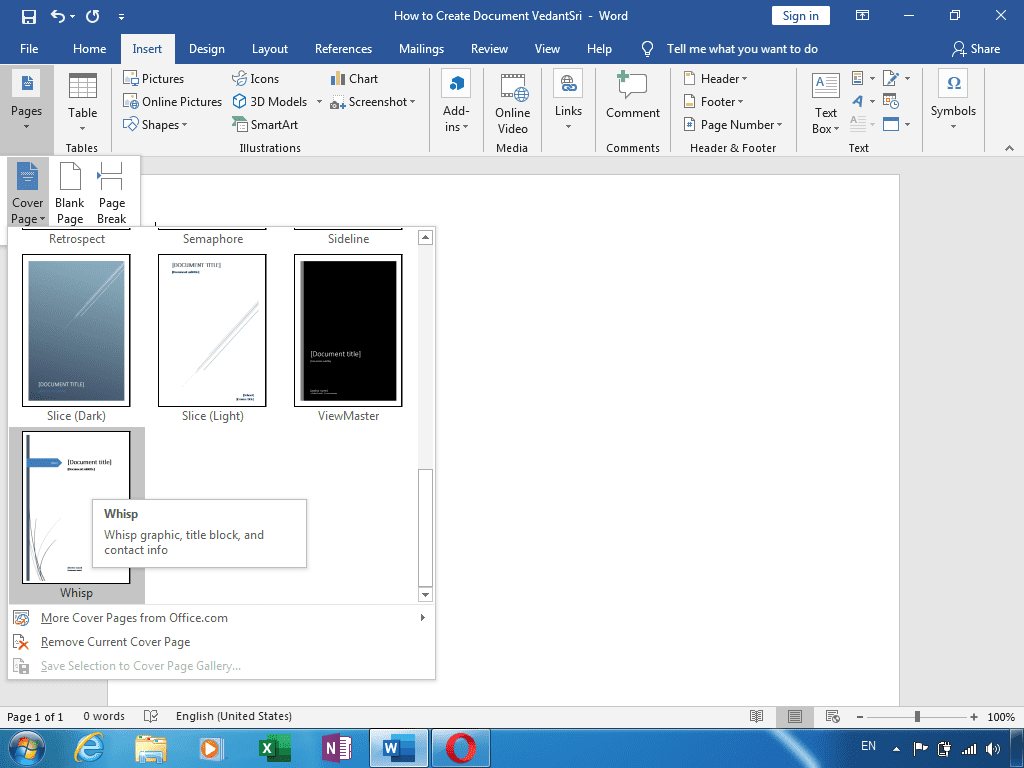 Create Document in Word