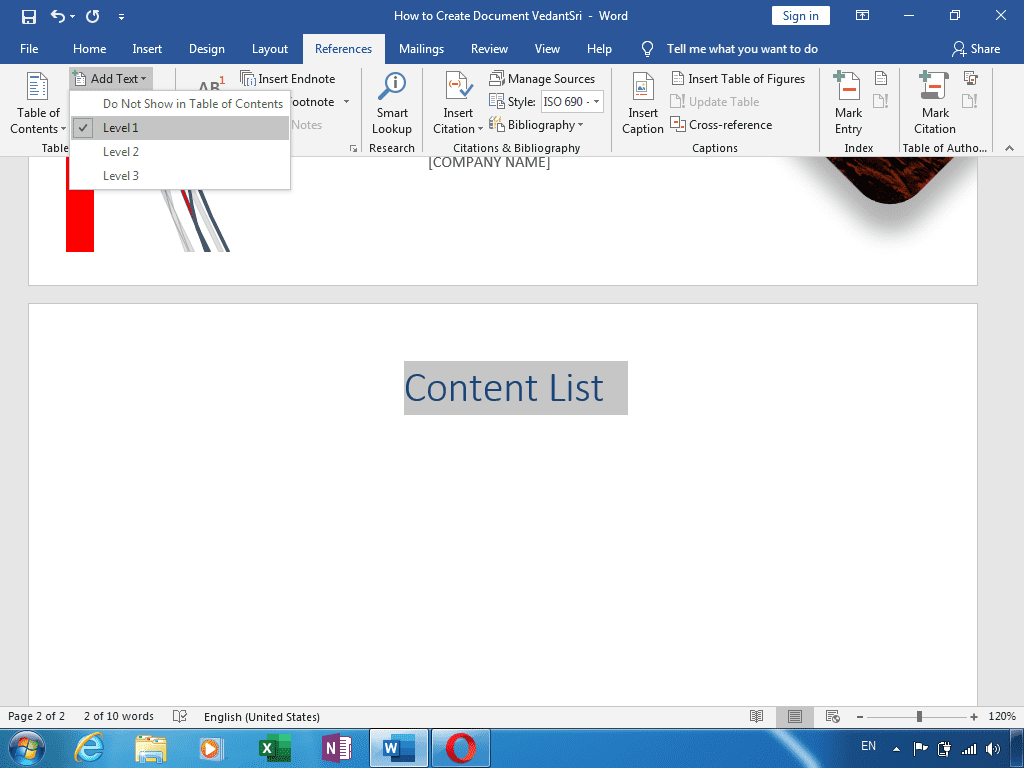 Create Document in Word