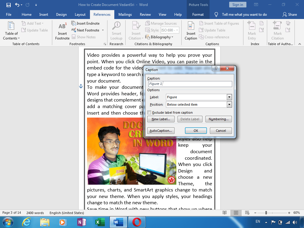 Create Document in Word 2 in VedantSri Computer Institute