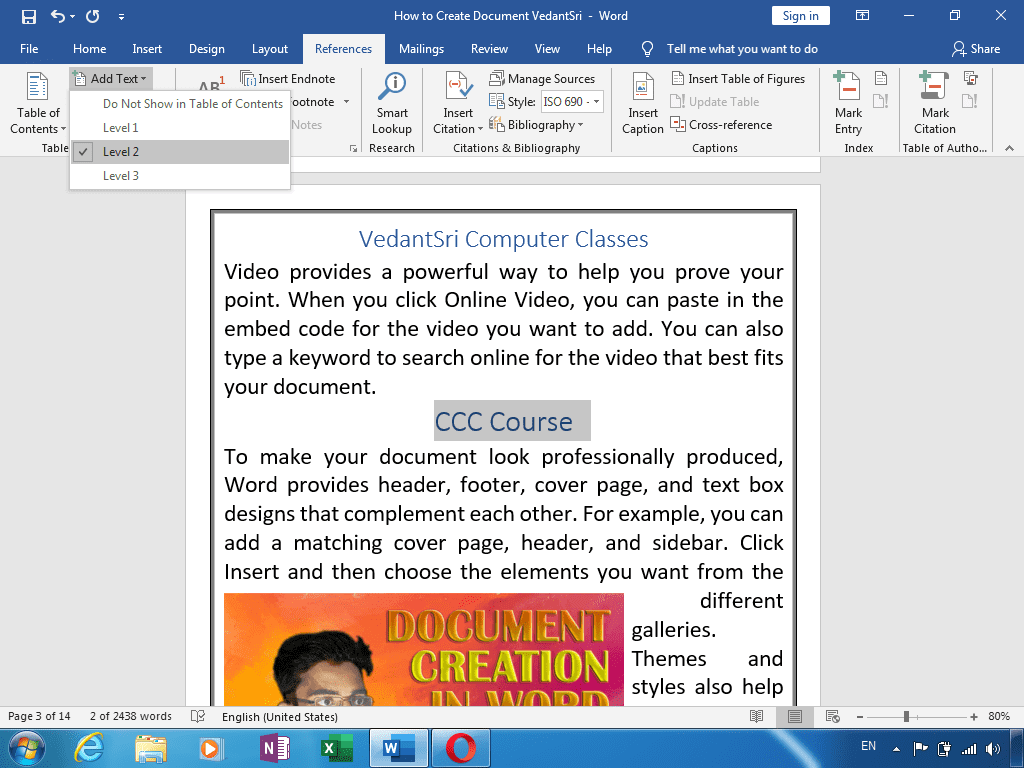 Create Document in Word 2