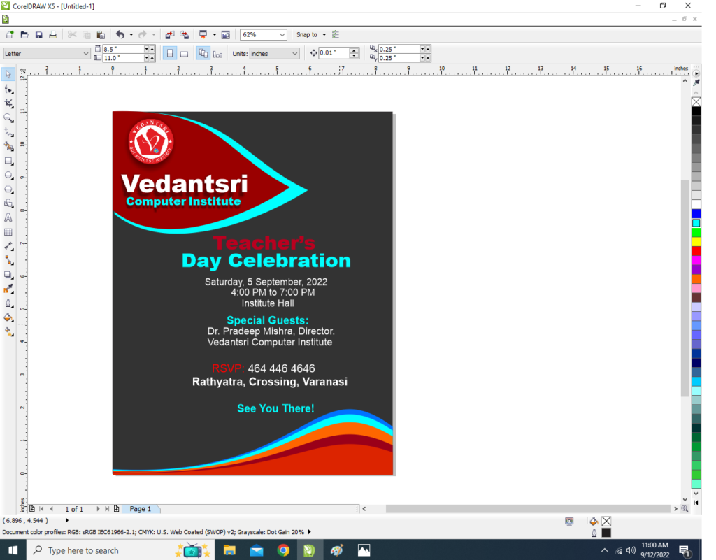 Invitation Card Design CorelDraw, Easy Method, Step By Step,