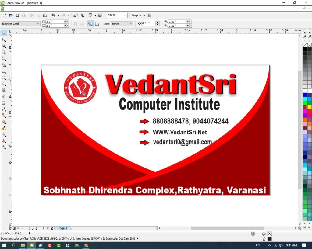 Visiting Card Design In CorelDraw, Easy Method, Complete Steps, Download Practice File