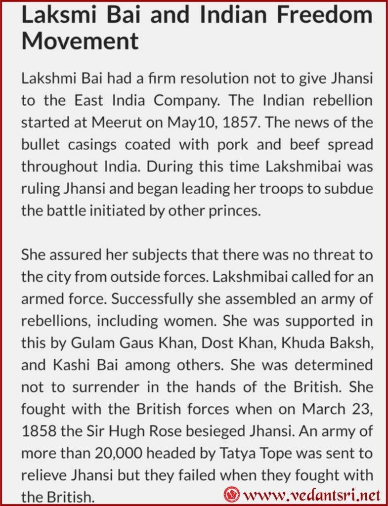 Rani Lakshmi Bai Essay, Top 5 Best Famous Lines, About Hindi & Real Images