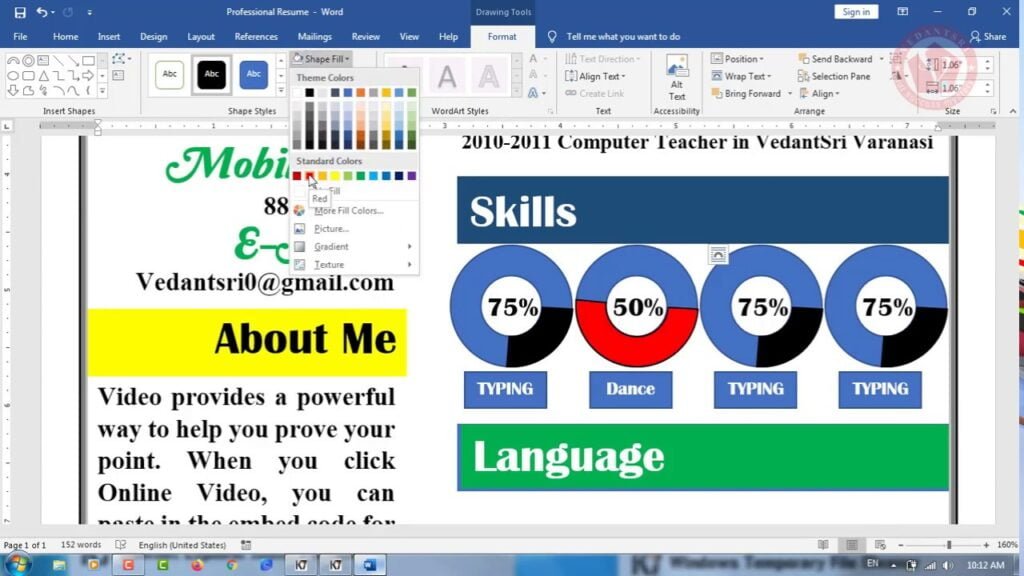 MS Word Registration Form Project-18