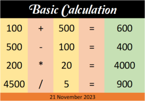 Basic Calculator Projects in Excel VedantSri