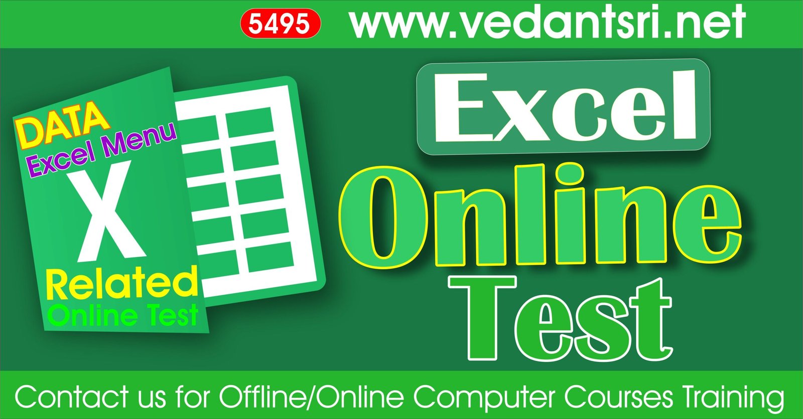 MS Excel Basic Data Menu, Questions Online Test