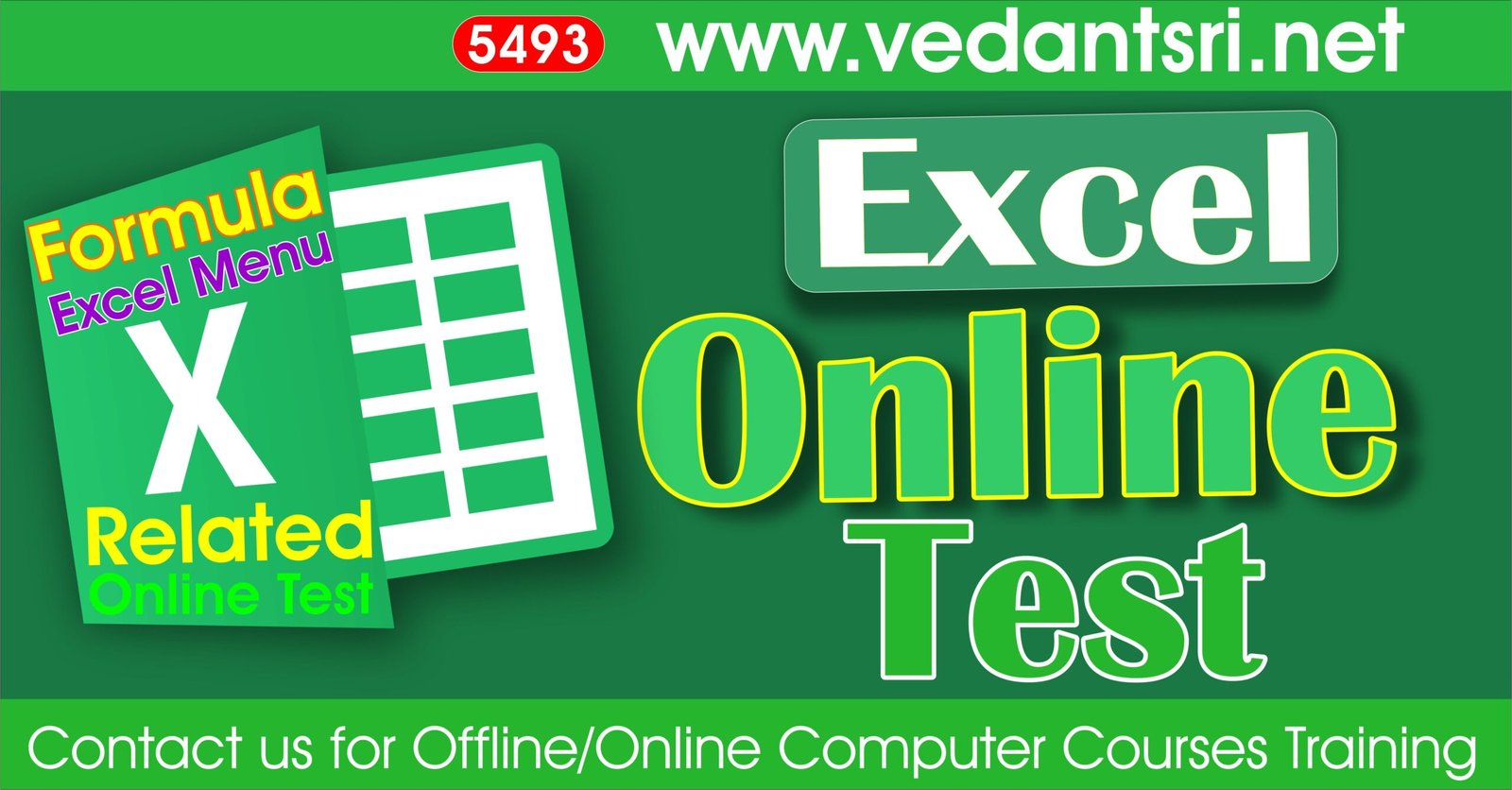 MS Excel Basic Formulas Menu, Questions Online Test 2023