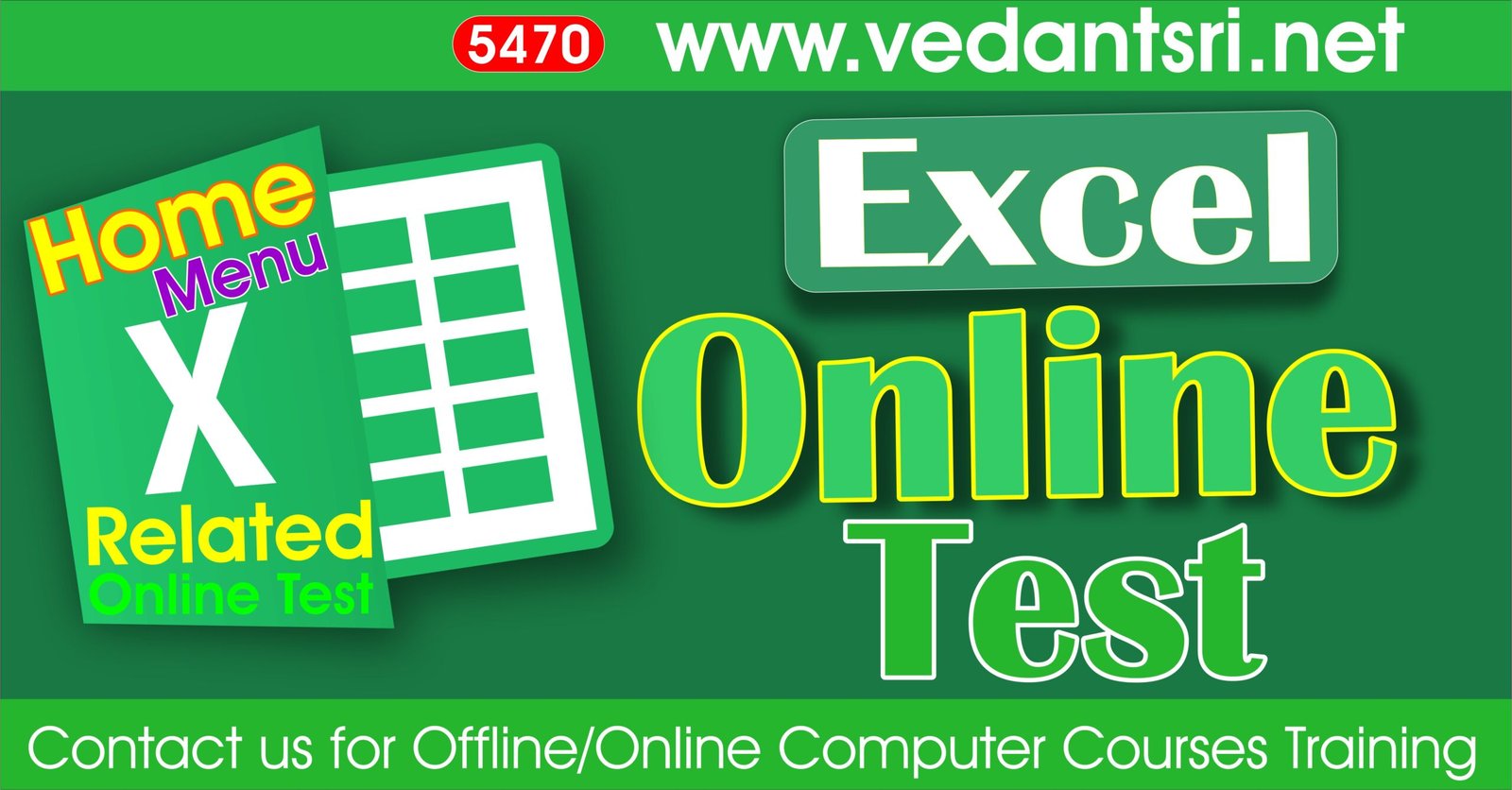 Home Menu Excel Online Test