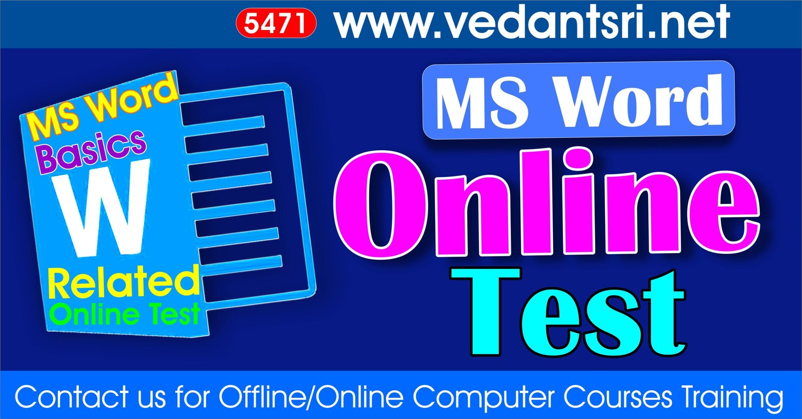 MS Word Basic Online Test Series, Top 50 MS Word Online Test Series