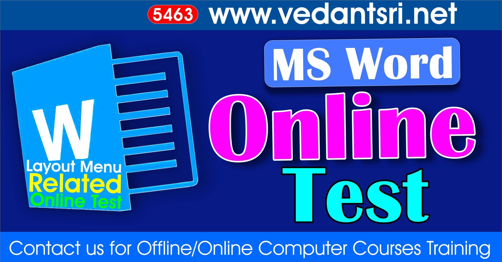 MS Word Online Test Layout Menu