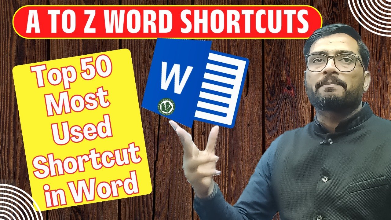 Online Test for A To Z about Word Shortcuts Keys, Top 50 Word Secret Shortcut Keys, Word Most Important Shortcut by Pradip VedantSri